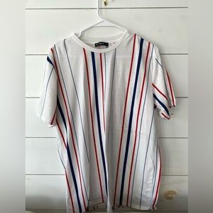 SHEIN baseball vertical striped t-shirt